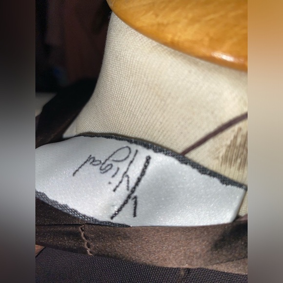 Yigal Azrouel Brown VTG 2000s Y2K Long Gown Sheath Dress Silk Mermaid Red Carpet - Picture 4 of 5